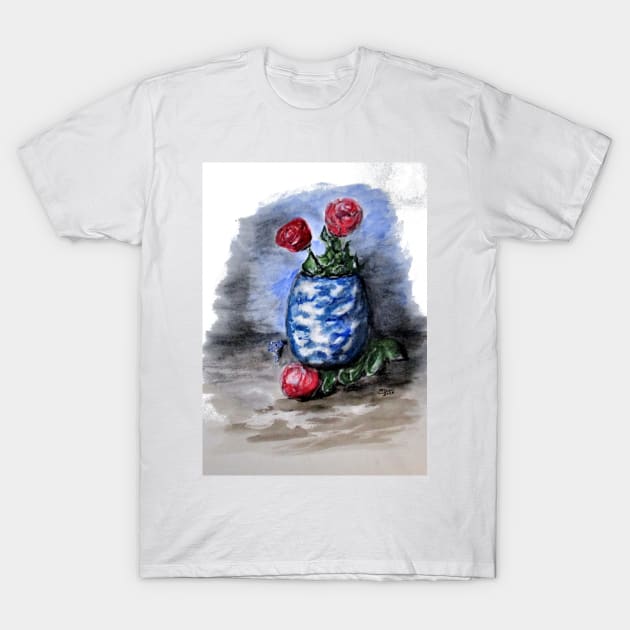 Blue And Red Gloria T-Shirt by cjkell